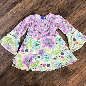 Lavender and Green Floral Kids Dress/Tunic